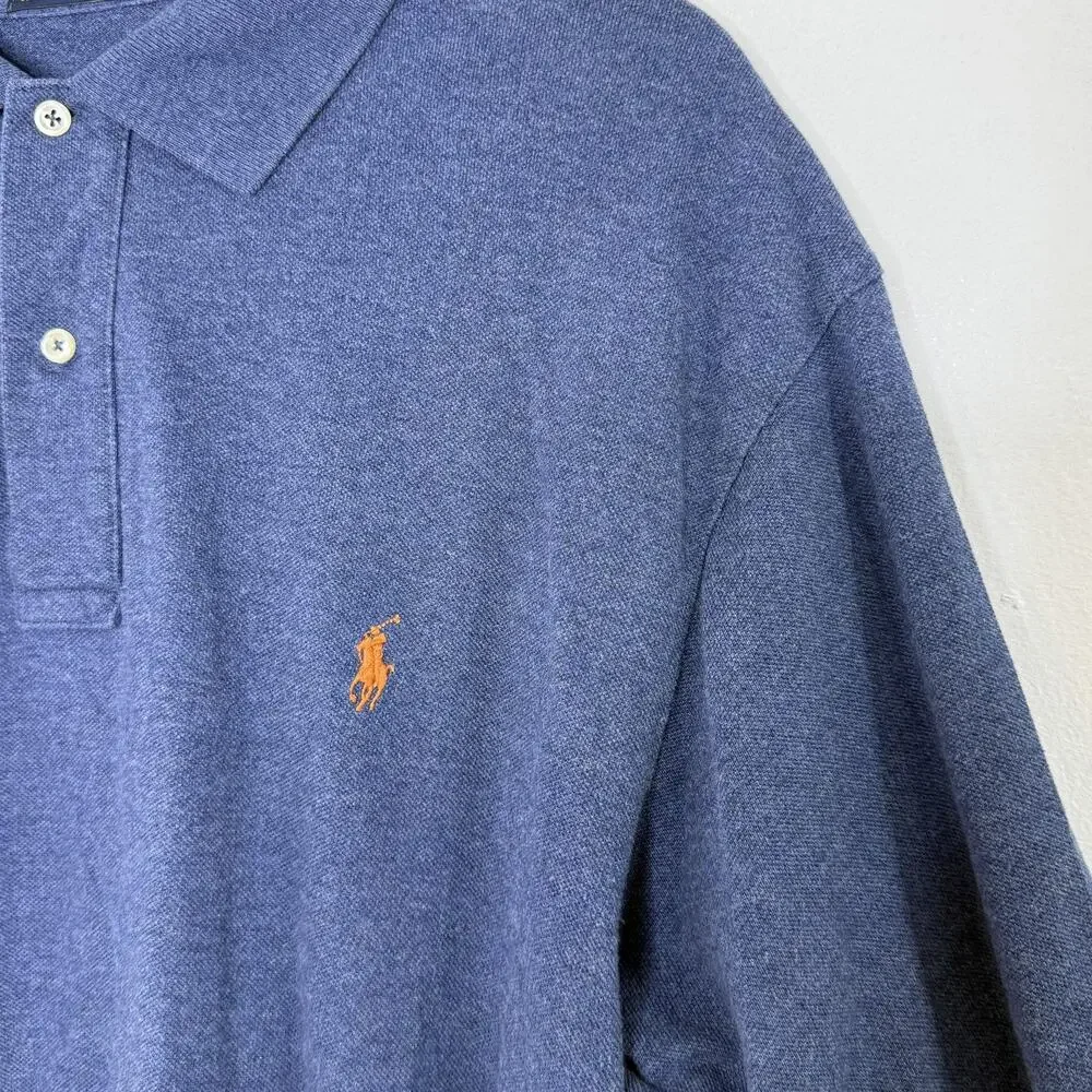Polo Ralph Lauren Polo Shirt Mens 2XB Big Blue Classic Fit Cotton Casual